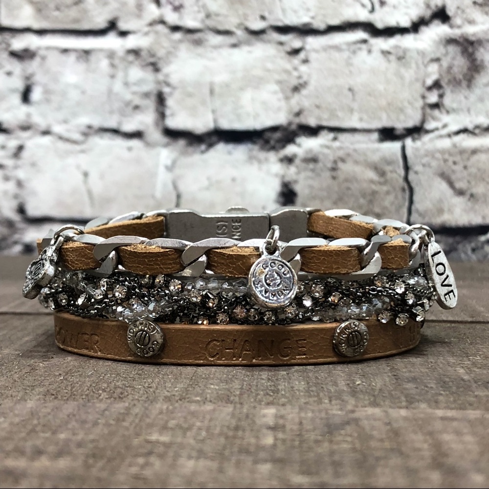 CARAMEL GoodWorks Leather Empowerment Bracelet